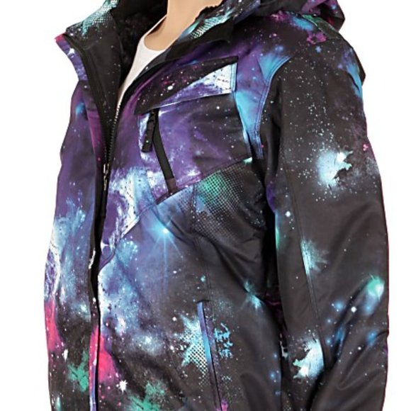 CORE Powder Room 5000mm Retro Ski Snowboard Jacket - Galaxy Pattern - Size Large - Picture 6 of 6